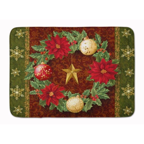 Micasa Holly Wreath with Christmas Ornaments Machine Washable Memory Foam Mat MI627723